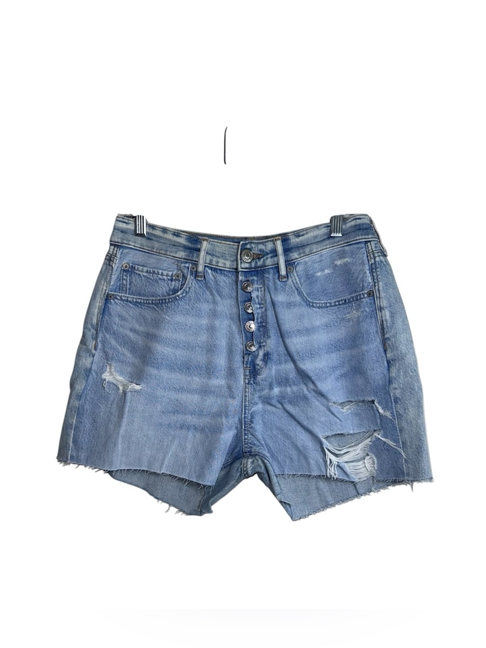 American Eagle Comfort Stretch 90s Boyfriend Shorts Light Wash Ripped 12 Women’s